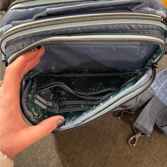 Lug Wrangler Crossbody | Dusty Blue with Light Blue Stripe Details - Picture 3 of 10